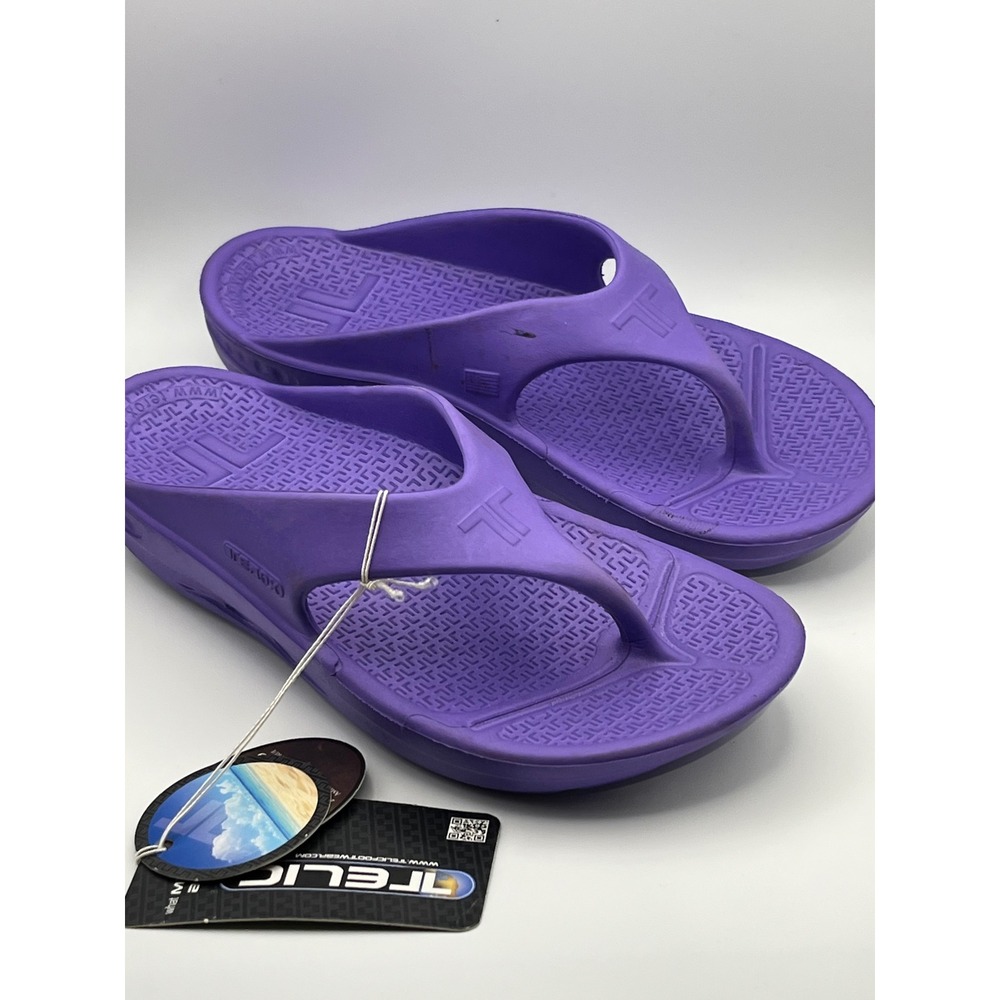 Telic Terox Women Purple Recovery Flip Flops Thong Sandals Size 2XS Made in USA